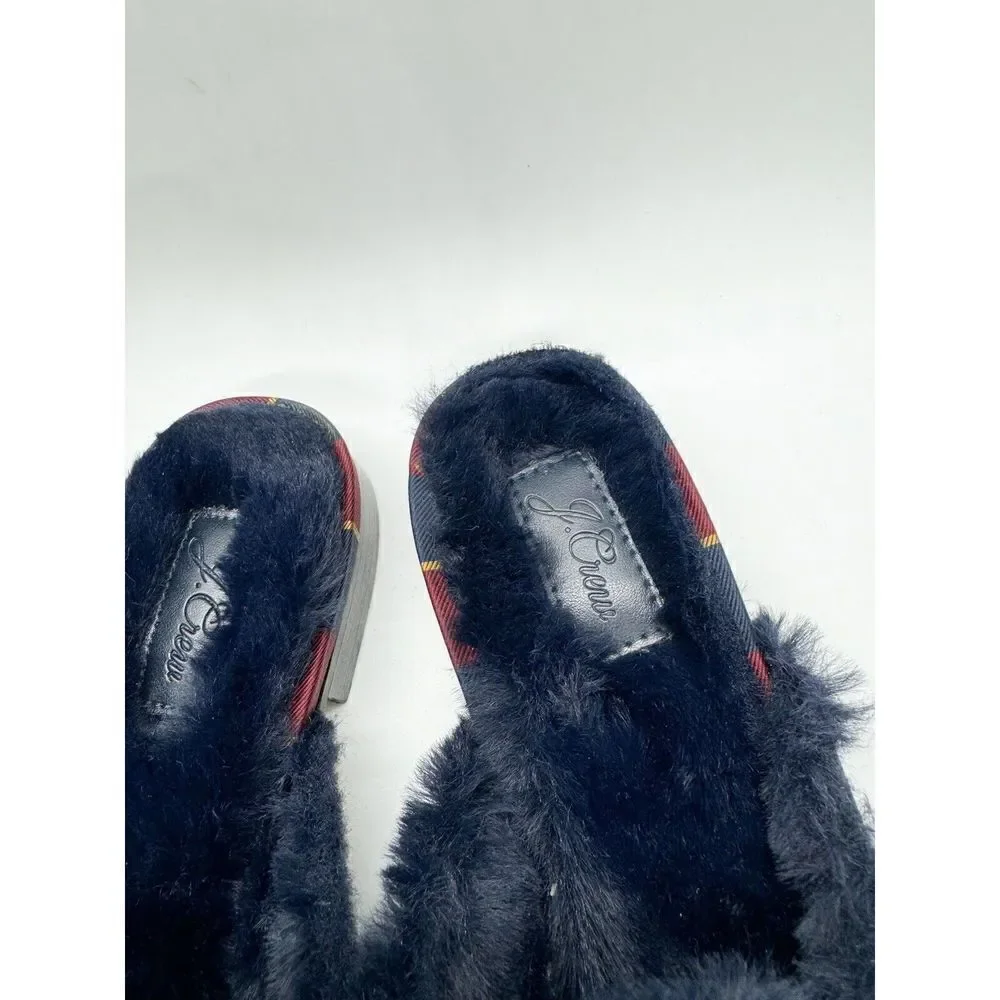 J. Crew Shoes Faux Fur Academy Penny Loafer Mule Stripe preppy old money